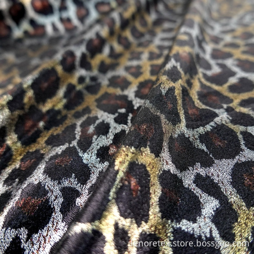 100% Polyester Leopard Printed Gauze Fabric